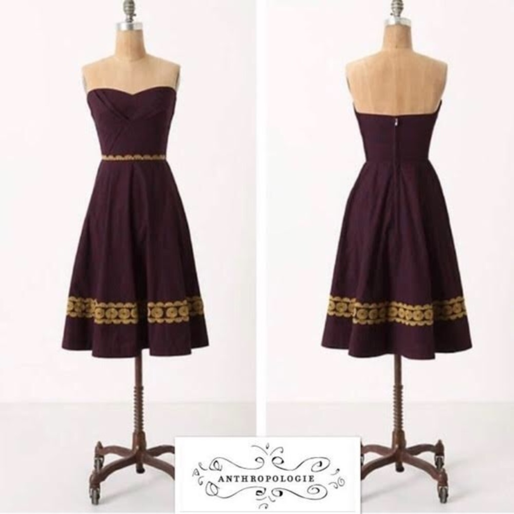 girls from savoy aubergine sky strapless dress